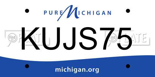 KUJS75 Michigan License Plate