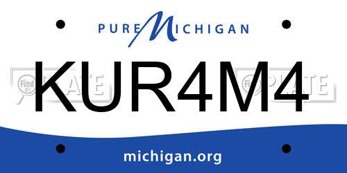 KUR4M4 Michigan License Plate