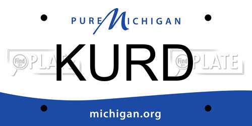 KURD Michigan License Plate