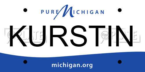 KURSTIN Michigan License Plate