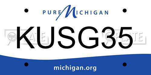 KUSG35 Michigan License Plate