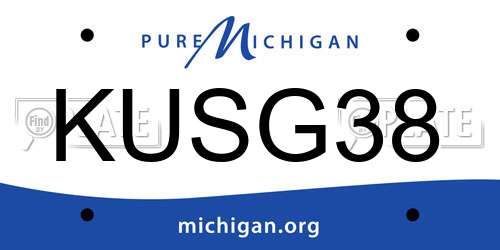 KUSG38 Michigan License Plate