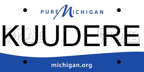KUUDERE Michigan License Plate