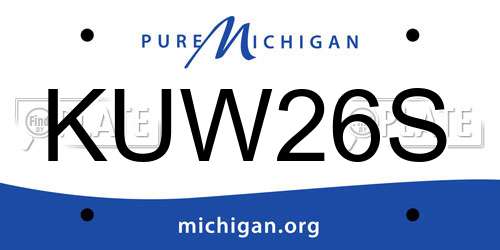 KUW26S Michigan License Plate