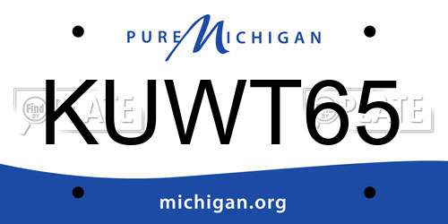 KUWT65 Michigan License Plate