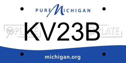 KV23B Michigan License Plate