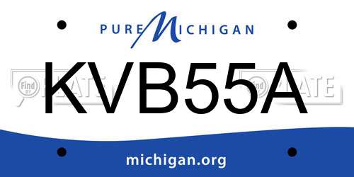 KVB55A Michigan License Plate