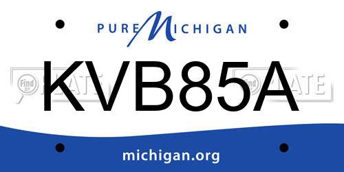 KVB85A Michigan License Plate
