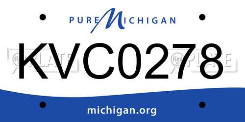 KVC0278 Michigan License Plate
