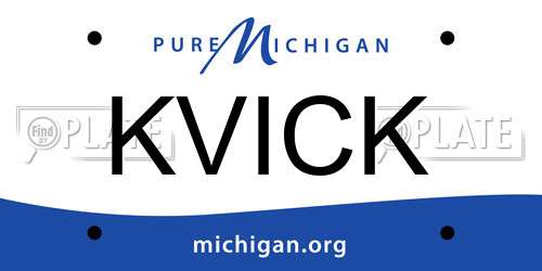 KVICK Michigan License Plate
