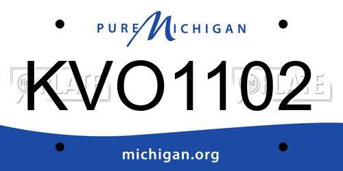 KVO1102 Michigan License Plate