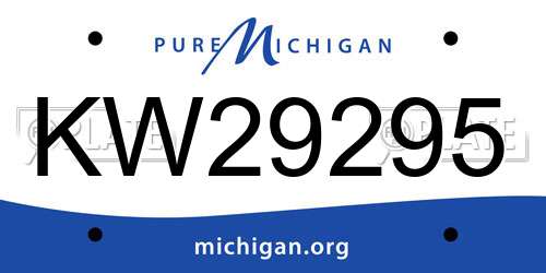 KW29295 Michigan License Plate