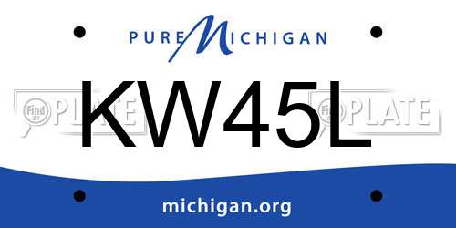 KW45L Michigan License Plate