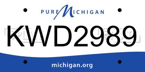 KWD2989 Michigan License Plate