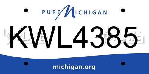 KWL4385 Michigan License Plate