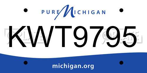 KWT9795 Michigan License Plate