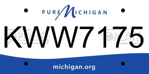 KWW7175 Michigan License Plate