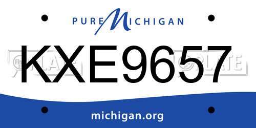 KXE9657 Michigan License Plate