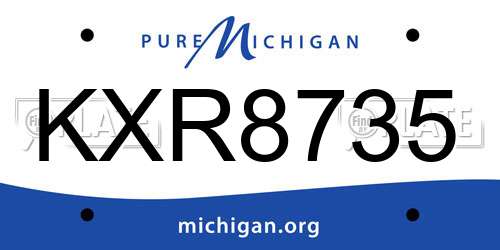 KXR8735 Michigan License Plate