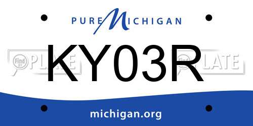 KY03R Michigan License Plate