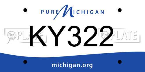 KY322 Michigan License Plate