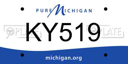 KY519 Michigan License Plate