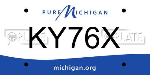 KY76X Michigan License Plate