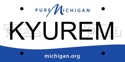 KYUREM Michigan License Plate