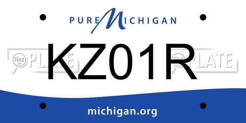 KZ01R Michigan License Plate