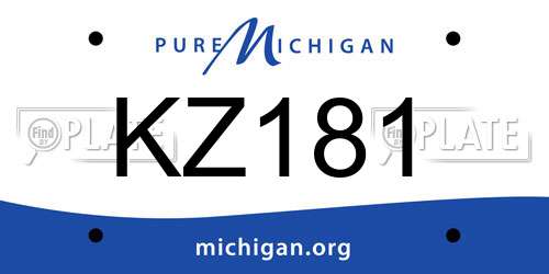 KZ181 Michigan License Plate