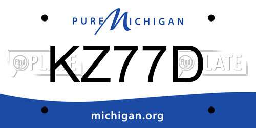 KZ77D Michigan License Plate