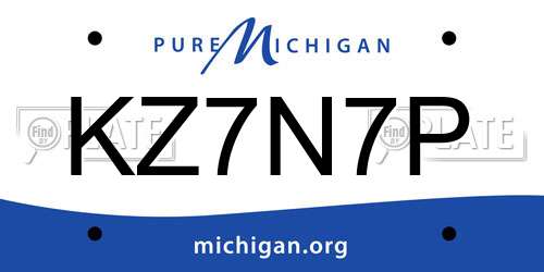 KZ7N7P Michigan License Plate