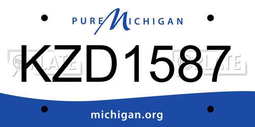 KZD1587 Michigan License Plate