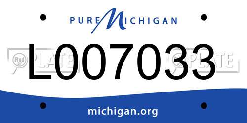 L007033 Michigan License Plate