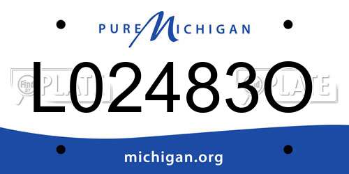 L02483O Michigan License Plate