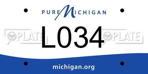 L034 Michigan License Plate