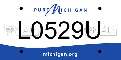 L0529U Michigan License Plate