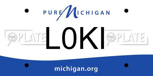 L0KI Michigan License Plate