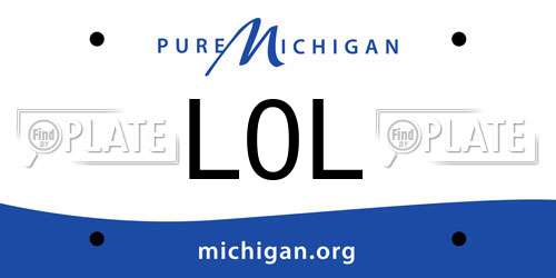 L0L Michigan License Plate