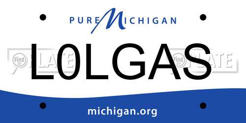 L0LGAS Michigan License Plate