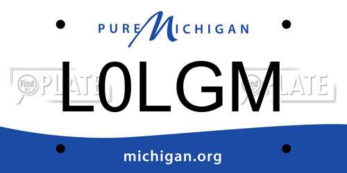 L0LGM Michigan License Plate