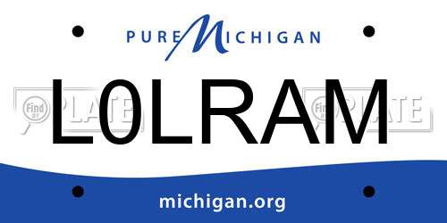 L0LRAM Michigan License Plate