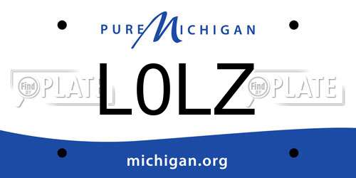 L0LZ Michigan License Plate