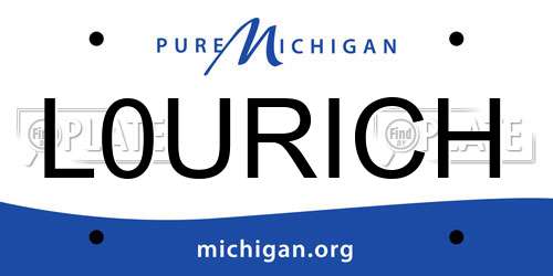 L0URICH Michigan License Plate