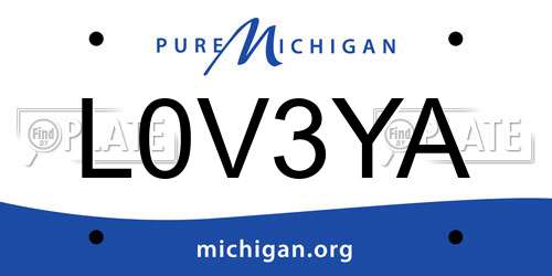 L0V3YA Michigan License Plate