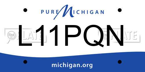 L11PQN Michigan License Plate