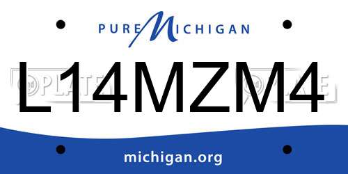 L14MZM4 Michigan License Plate