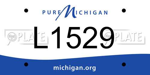 L1529 Michigan License Plate