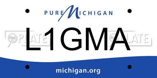 L1GMA Michigan License Plate