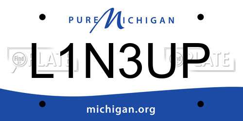 L1N3UP Michigan License Plate